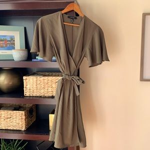 Army Green Wrap Dress